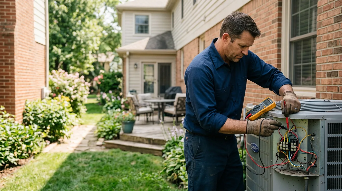HVAC technician working near Inman, KS